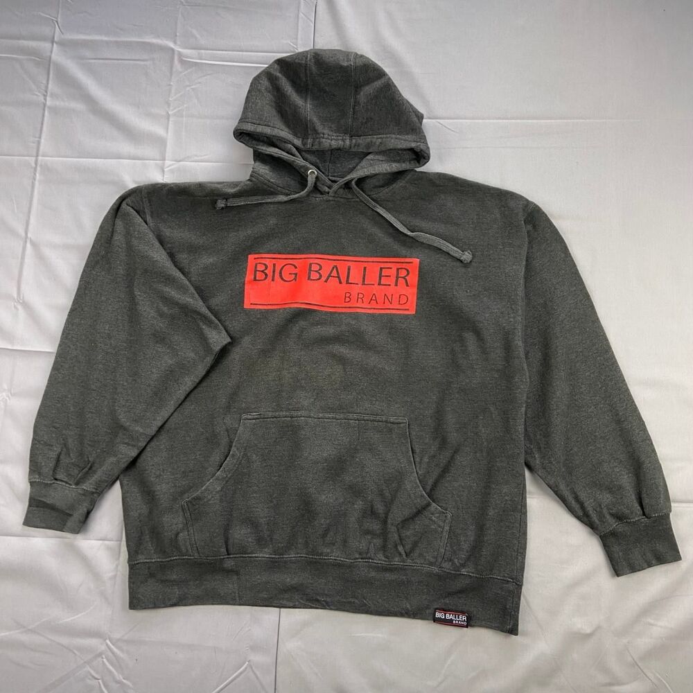 Big Baller Approx 2xl Charcoal Gray Pullover Graphic Hoodie Sweatshirt Hooded